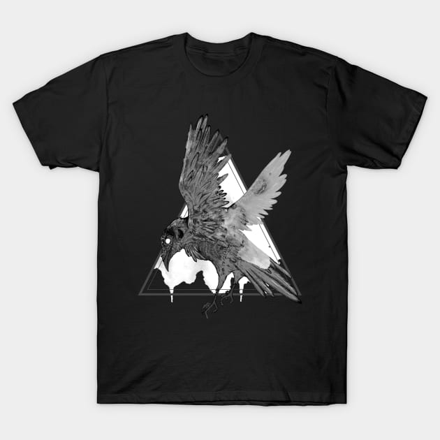 Black crow T-Shirt by Jess Adams